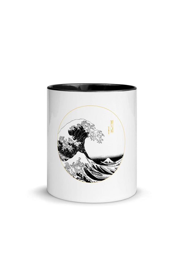 Stylized Great Wave Off Kanagawa Mug with Color Inside - Objet D'Art