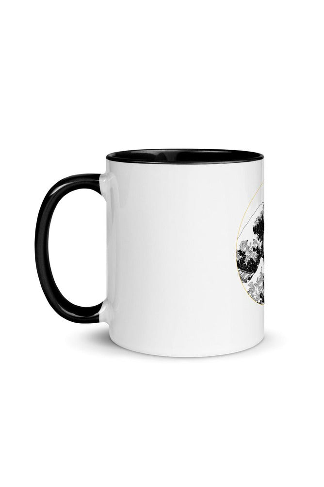 Stylized Great Wave Off Kanagawa Mug with Color Inside - Objet D'Art