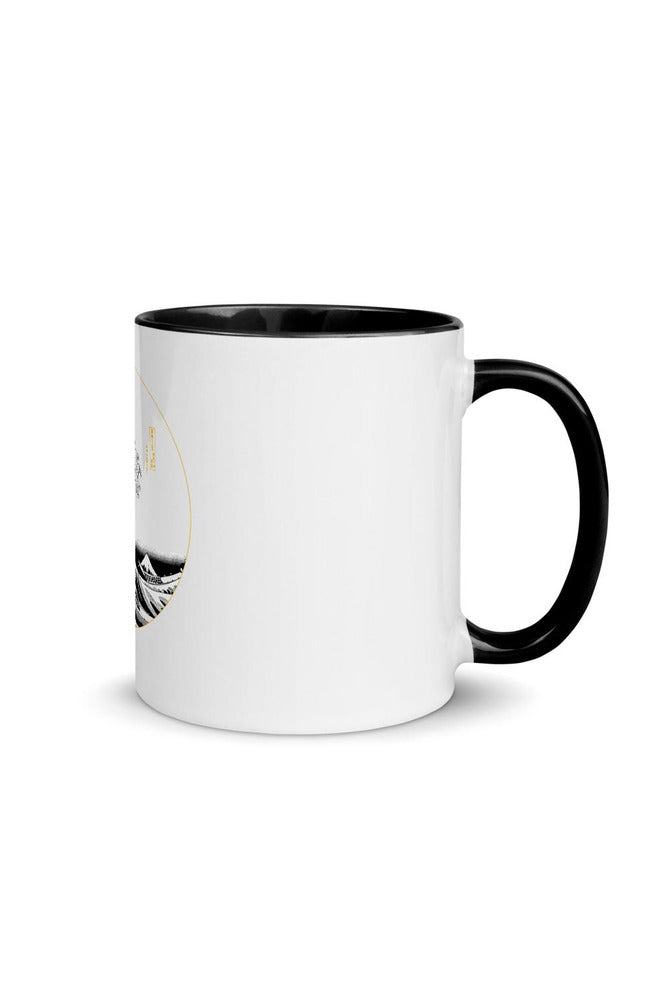 Stylized Great Wave Off Kanagawa Mug with Color Inside - Objet D'Art