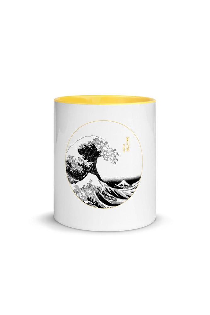 Stylized Great Wave Off Kanagawa Mug with Color Inside - Objet D'Art