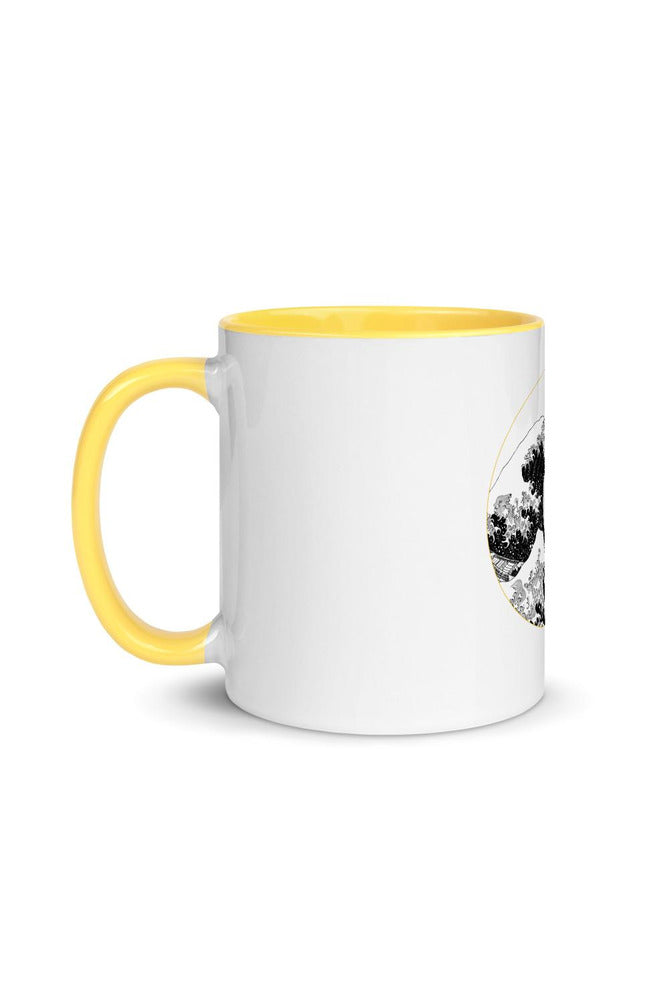 Stylized Great Wave Off Kanagawa Mug with Color Inside - Objet D'Art