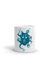 Blue Octopus White glossy mug - Objet D'Art