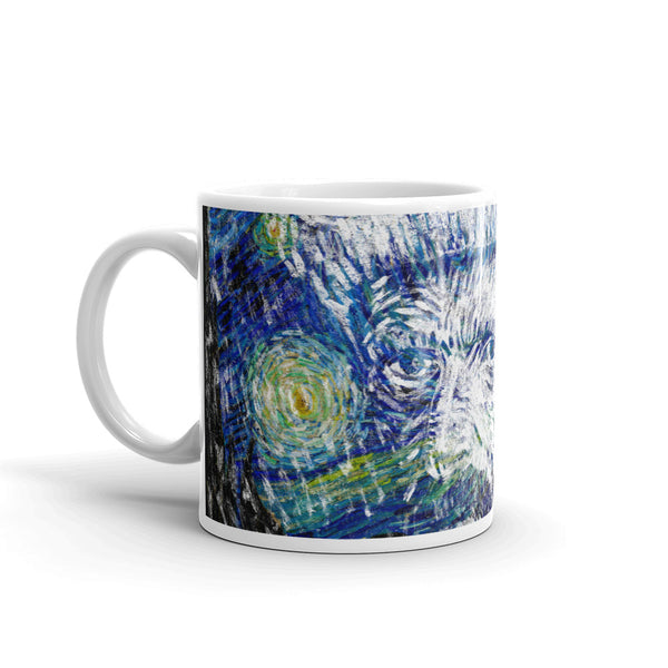 Van Gogh Self-Portrait on A Starry NIght White glossy mug - Objet D'Art