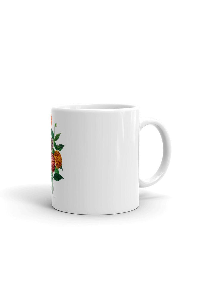 Dahlia White glossy mug - Objet D'Art