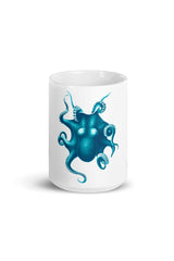 Blue Octopus White glossy mug - Objet D'Art