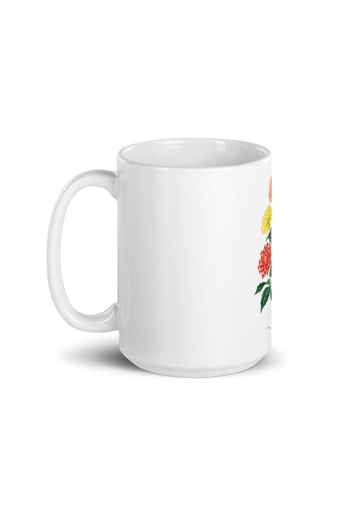 Dahlia White glossy mug - Objet D'Art