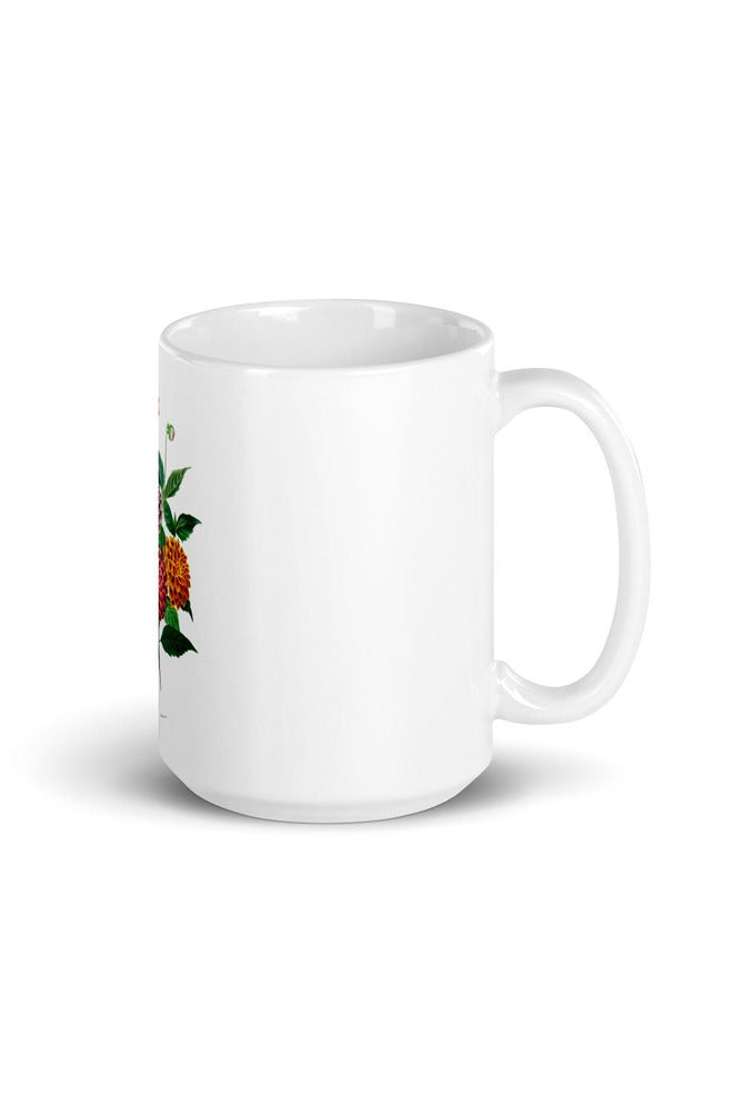 Dahlia White glossy mug - Objet D'Art