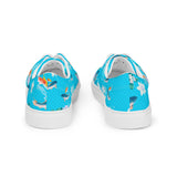 Aquatic Print Women’s lace-up canvas shoes - Objet D'Art