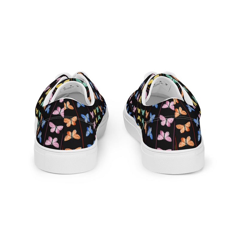 Butterfly Kaleidoscope Women’s lace-up canvas shoes - Objet D'Art