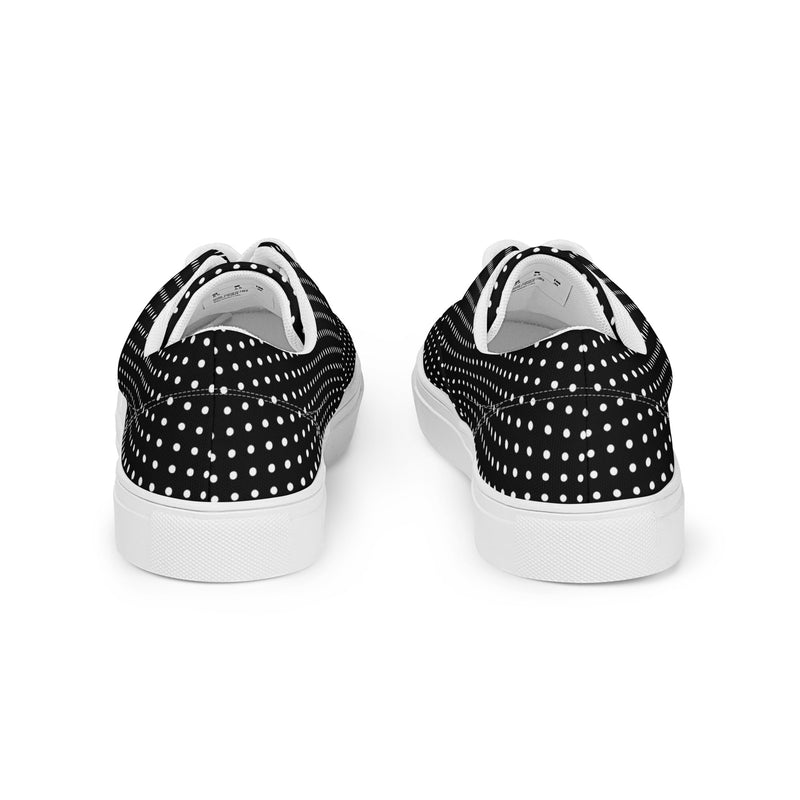 Micro Polka Dots Women’s lace-up canvas shoes - Objet D'Art