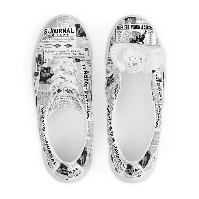 Women Suffrage Headlines Women’s lace-up canvas shoes - Objet D'Art