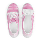 Pink Wedges Women’s lace-up canvas shoes - Objet D'Art