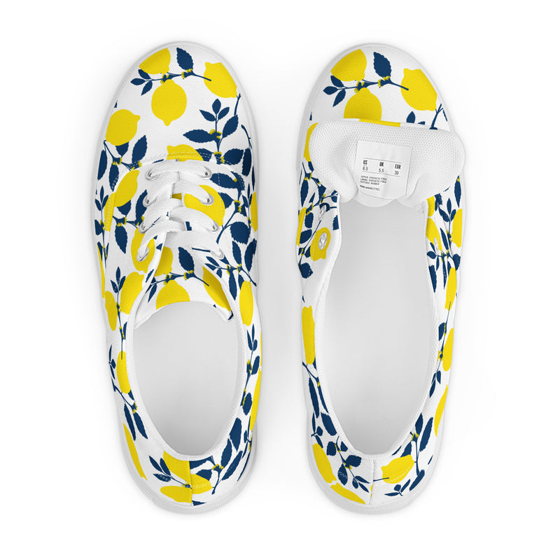 Lemony Fresh Women’s lace-up canvas shoes - Objet D'Art