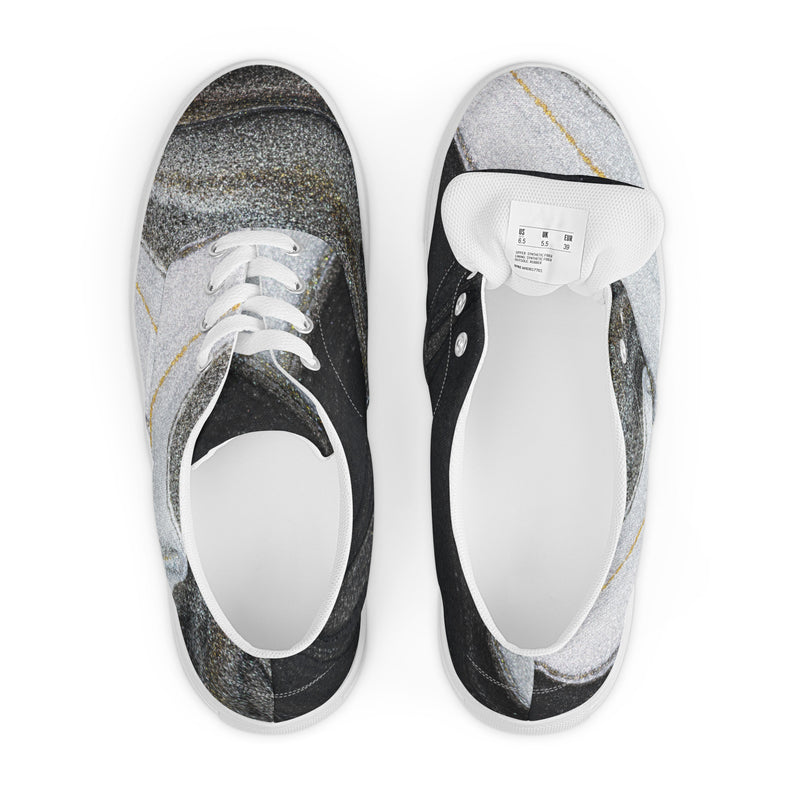Granite Women’s lace-up canvas shoes - Objet D'Art