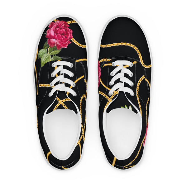 Chained Maiden Women’s lace-up canvas shoes - Objet D'Art