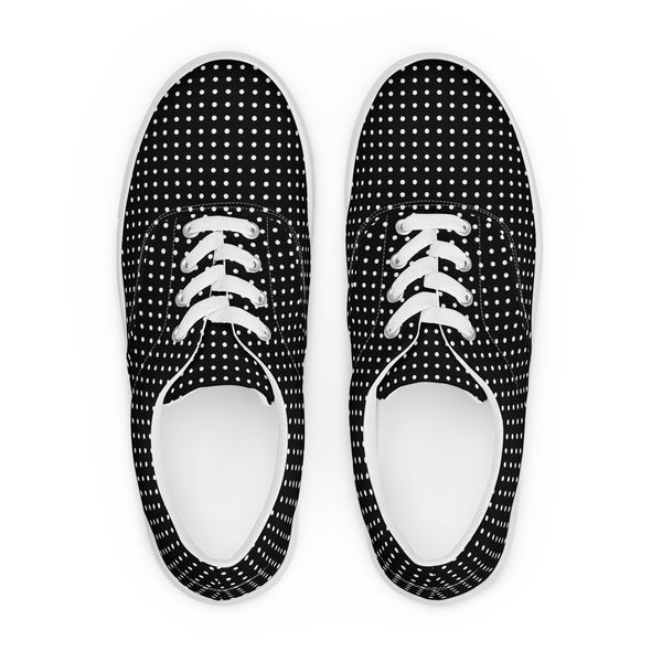Micro Polka Dots Women’s lace-up canvas shoes - Objet D'Art