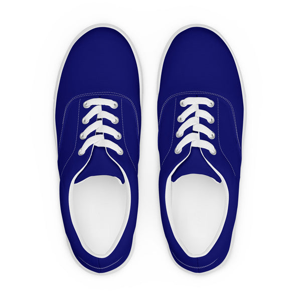 Ink Blue Women’s lace-up canvas shoes - Objet D'Art