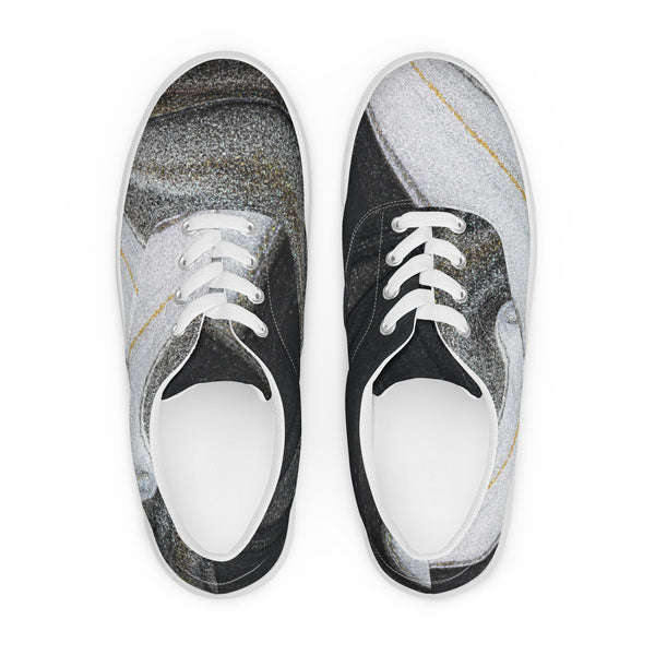 Granite Women’s lace-up canvas shoes - Objet D'Art