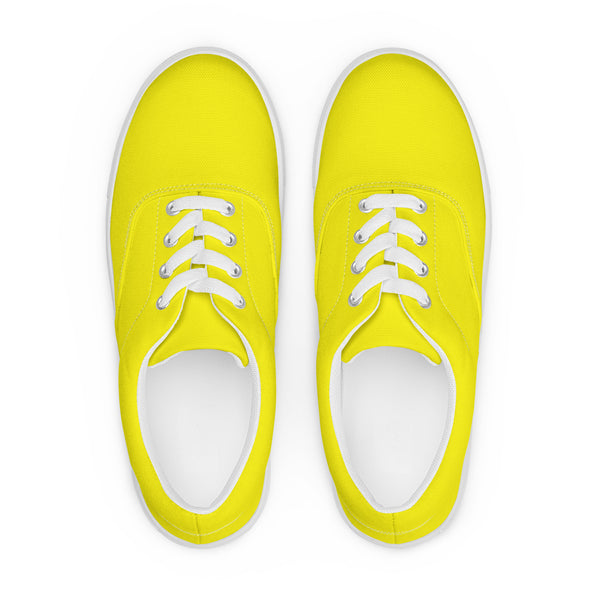 Bright Yellow Women’s lace-up canvas shoes - Objet D'Art