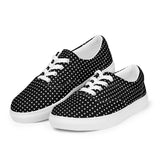 Micro Polka Dots Women’s lace-up canvas shoes - Objet D'Art