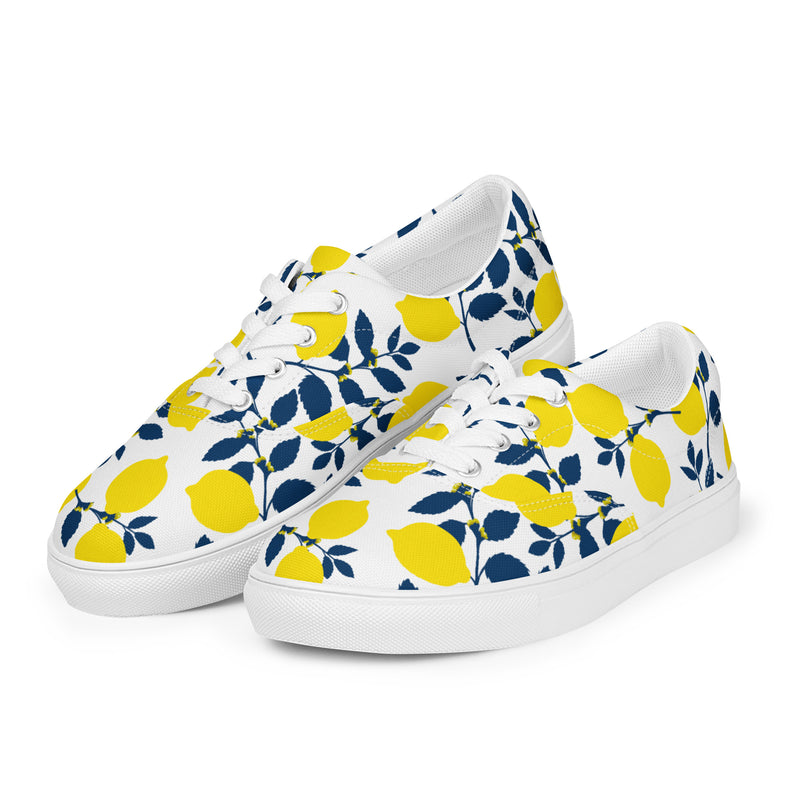 Lemony Fresh Women’s lace-up canvas shoes - Objet D'Art
