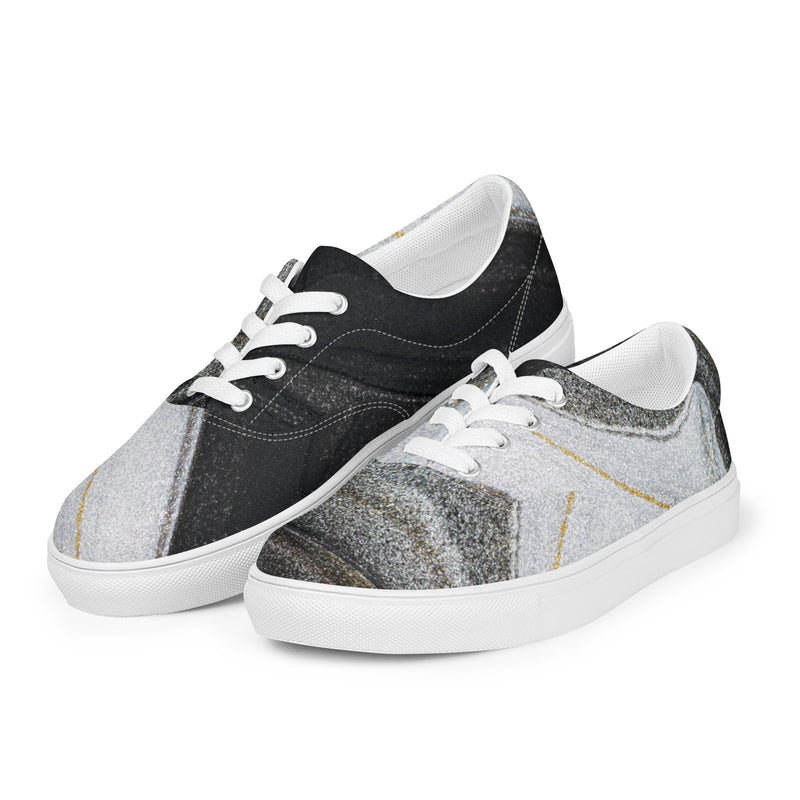 Granite Women’s lace-up canvas shoes - Objet D'Art
