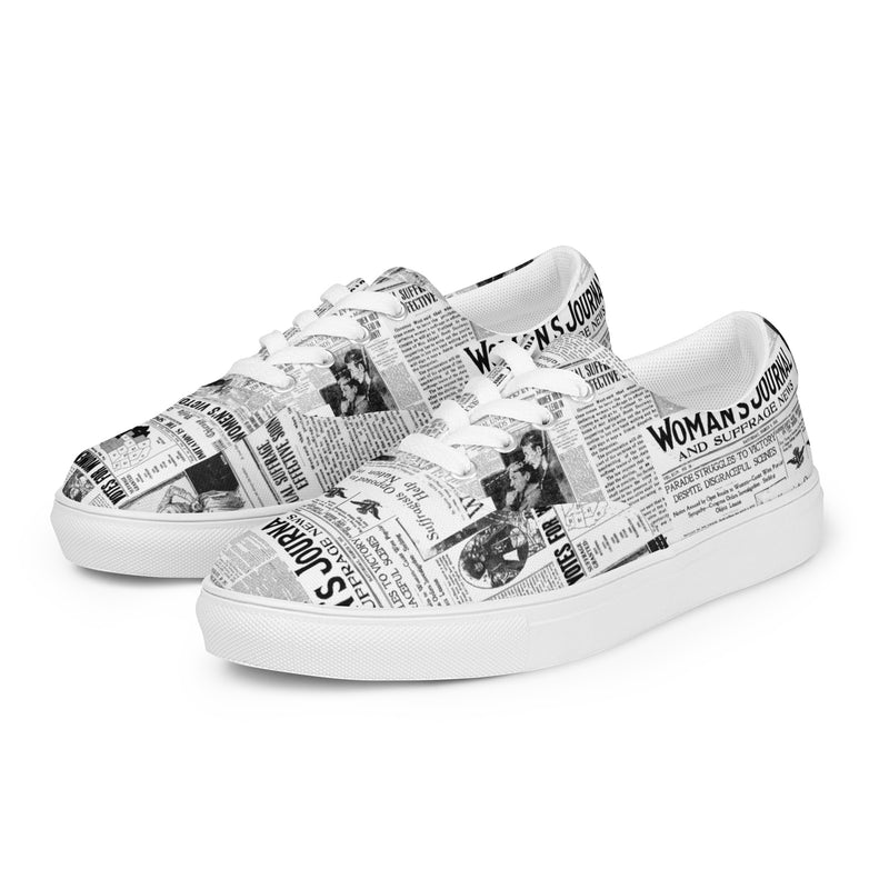 Women Suffrage Headlines Women’s lace-up canvas shoes - Objet D'Art