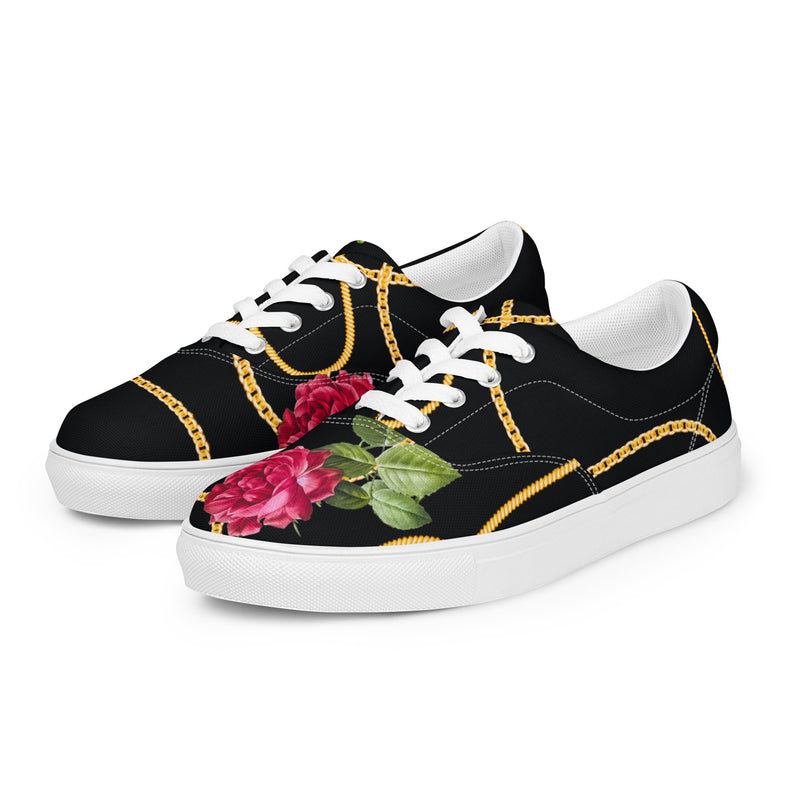Chained Maiden Women’s lace-up canvas shoes - Objet D'Art