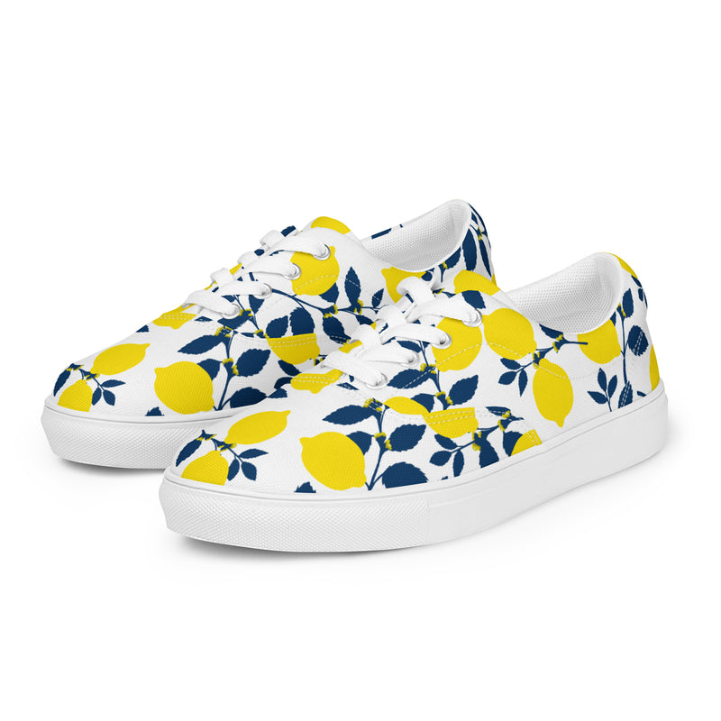 Lemony Fresh Women’s lace-up canvas shoes - Objet D'Art