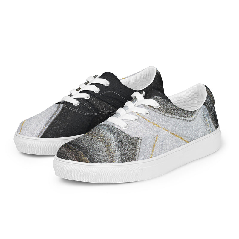 Granite Women’s lace-up canvas shoes - Objet D'Art