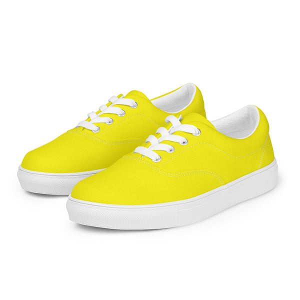 Bright Yellow Women’s lace-up canvas shoes - Objet D'Art