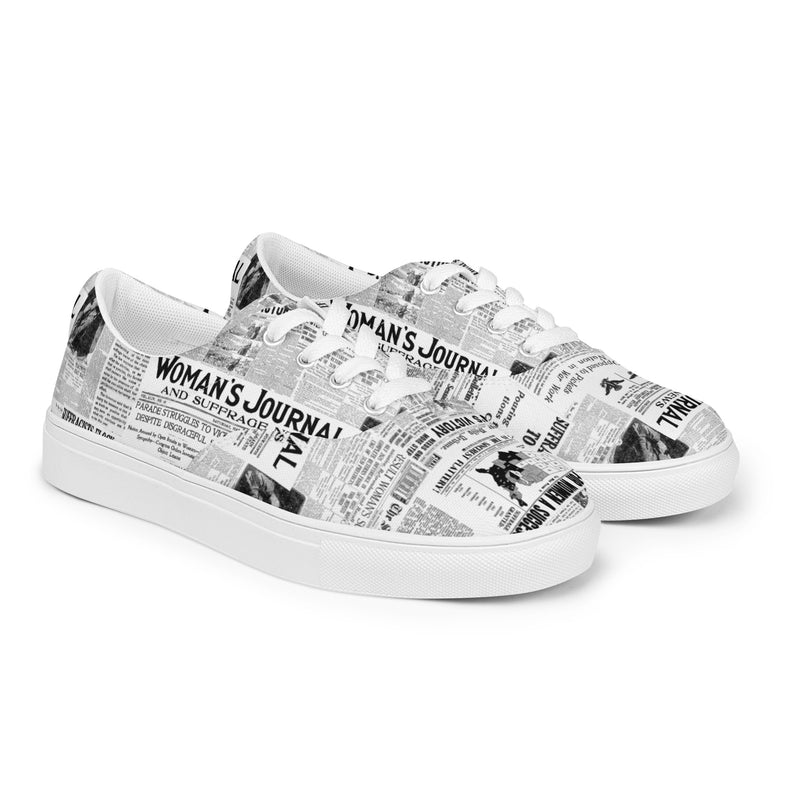 Women Suffrage Headlines Women’s lace-up canvas shoes - Objet D'Art