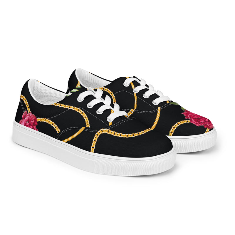 Chained Maiden Women’s lace-up canvas shoes - Objet D'Art