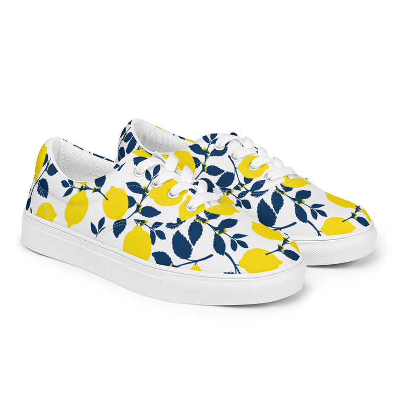 Lemony Fresh Women’s lace-up canvas shoes - Objet D'Art