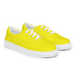 Bright Yellow Women’s lace-up canvas shoes - Objet D'Art