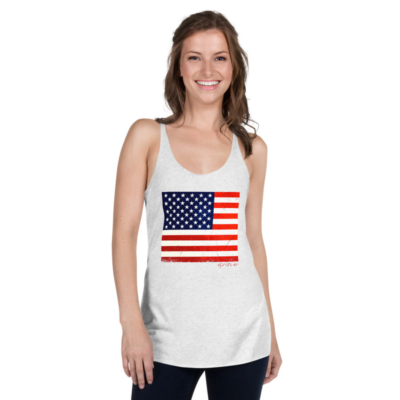 US Flag Women's Racerback Tank - Objet D'Art