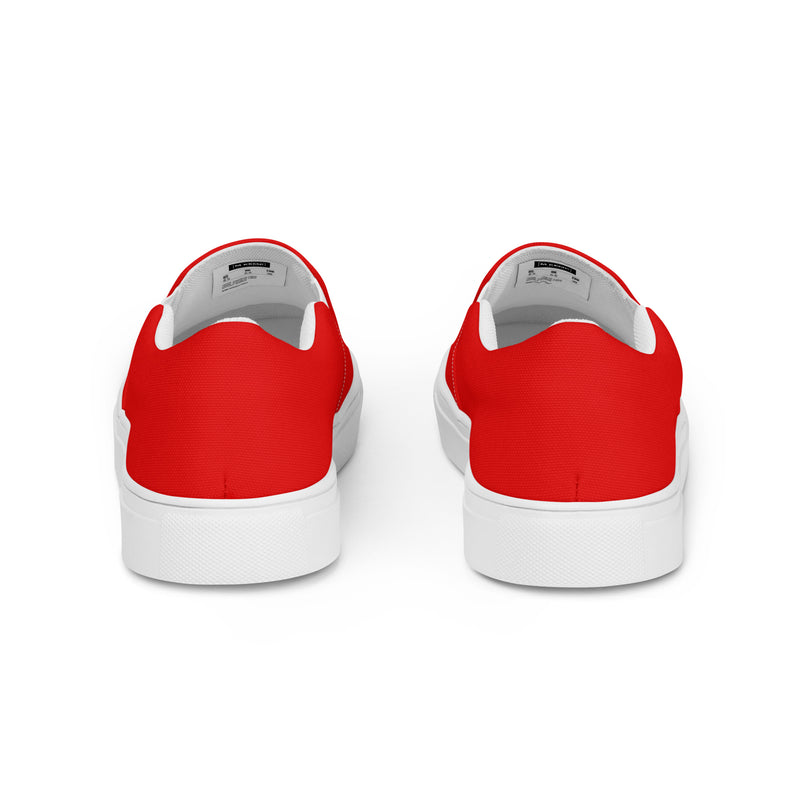 Red Women’s slip-on canvas shoes - Objet D'Art
