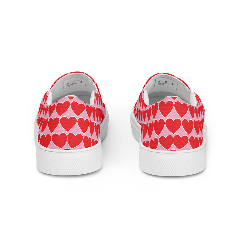 String of Hearts Women’s slip-on canvas shoes - Objet D'Art