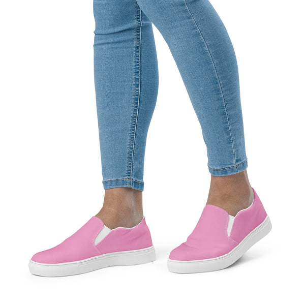 Pink Women’s slip-on canvas shoes - Objet D'Art