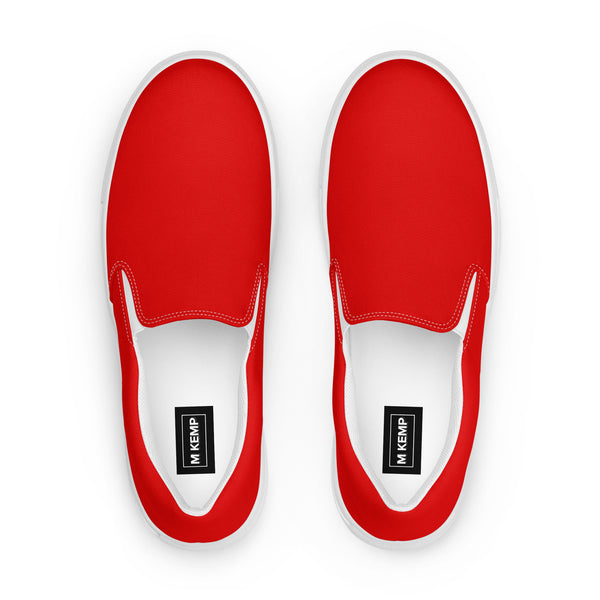 Red Women’s slip-on canvas shoes - Objet D'Art