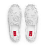 Gainsboro Rose Silhouette Women’s slip-on canvas shoes - Objet D'Art