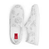 Gainsboro Rose Silhouette Women’s slip-on canvas shoes - Objet D'Art