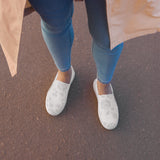 Gainsboro Rose Silhouette Women’s slip-on canvas shoes - Objet D'Art