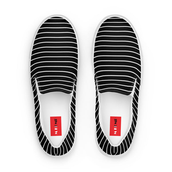 Striped Women’s slip-on canvas shoes - Objet D'Art