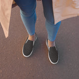 Striped Women’s slip-on canvas shoes - Objet D'Art
