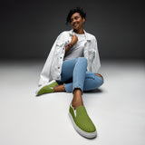 Grasshopper Green Summertime Women’s slip-on canvas shoes - Objet D'Art