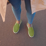 Grasshopper Green Summertime Women’s slip-on canvas shoes - Objet D'Art