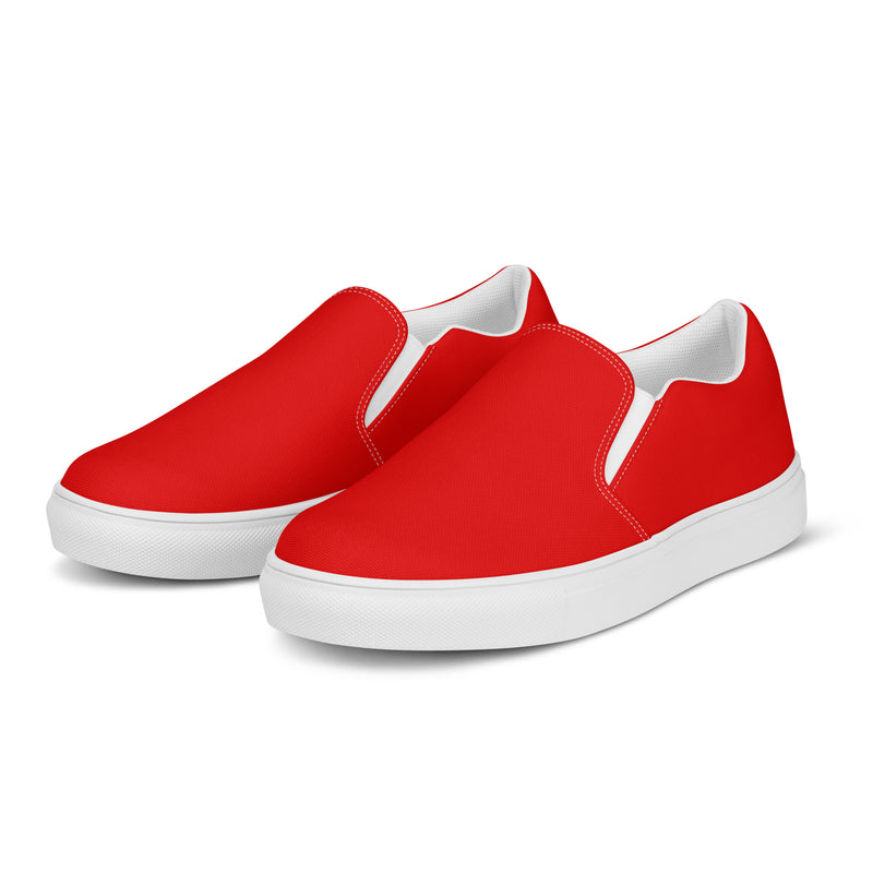 Red Women’s slip-on canvas shoes - Objet D'Art