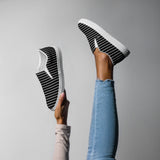 Striped Women’s slip-on canvas shoes - Objet D'Art