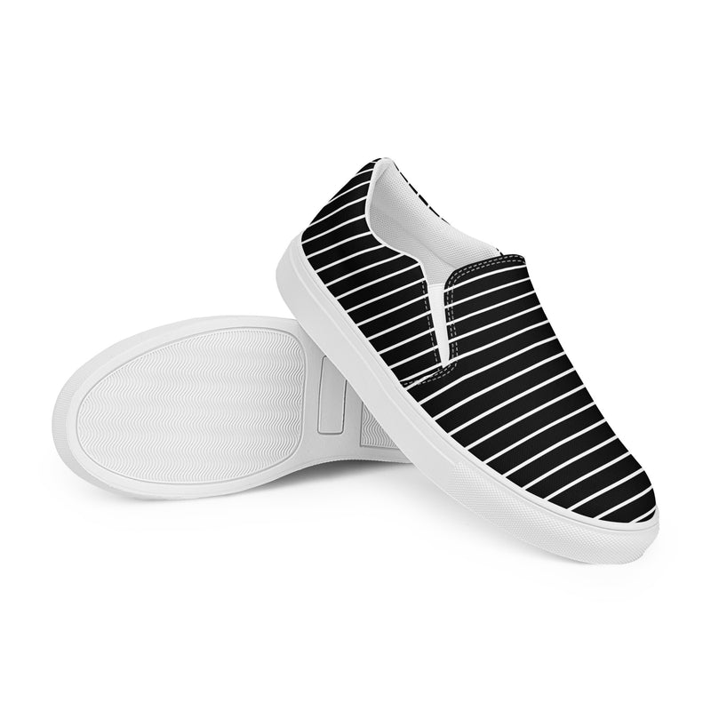 Striped Women’s slip-on canvas shoes - Objet D'Art